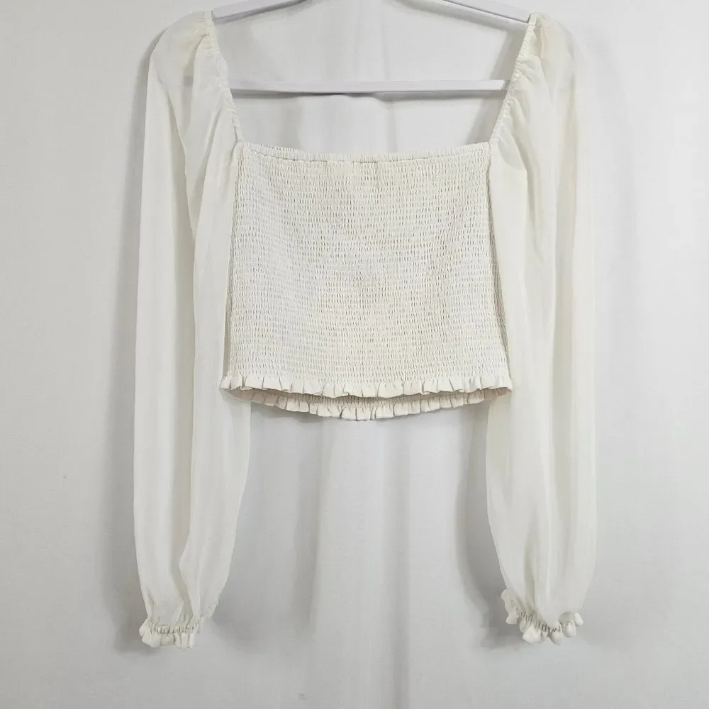 Aritzia Wilfred Tempest Blouse in White - Size M